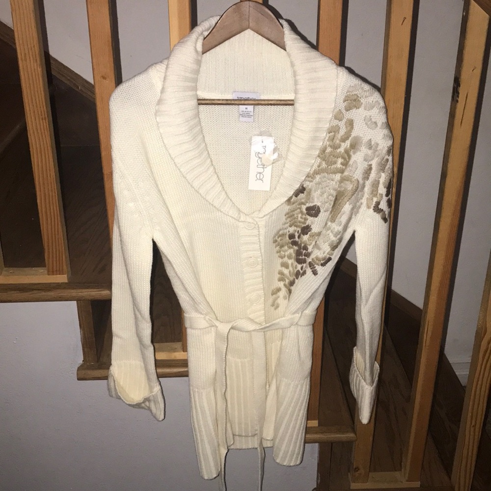 NET Together Brand Belted Sweater